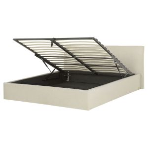 Sommier com arrumação orbey tecido creme claro 160 x 200 cm