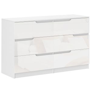 Cómoda com 6 gaveta 120x40x75 cm color blanco Homcom