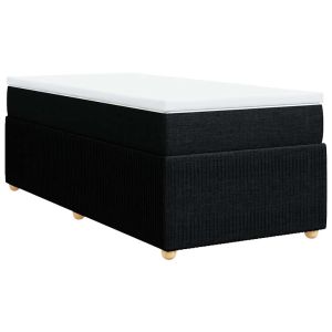 vidaXL cama box spring con colchón tela negro 90x190 cm