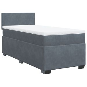 vidaXL cama box spring con colchón terciopelo gris oscuro 80x200 cm