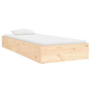 vidaXL estructura cama individual sin colchón madera maciza 75x190 cm
