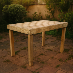 Mesa de jardim em madeira tratada 120x76x76 cm - vidahuerto