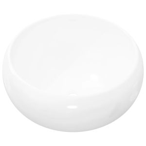Lavatório redondo em cerâmica branco 40x15 cm