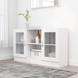 Armário vitrine 120x30,5x70 cm derivados de madeira branco wf237032