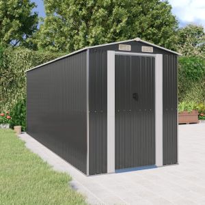 Abrigo de jardim 192x523x223 cm aço galvanizado antracite pt6634