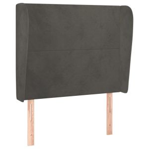 vidaXL cabecero con orejas de terciopelo gris oscuro 103x23x118/128 cm