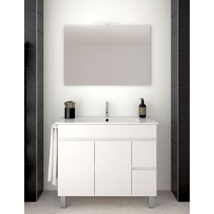 Móvel de banho isquia com lavatório y espelho branco 120x45cm