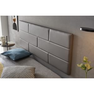 Cabecero 80 muro ladrillos de polipiel 112x57x5cm gris