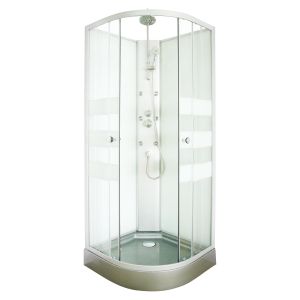 Ondée - cabina de duche de hidromassagem amelia - cinzento - quadrante 80cm