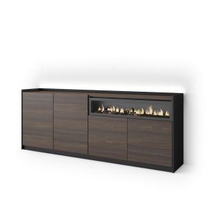 Aparador sala de jantar, 207x37x80cm, lareira eléctrica, LED rf4932