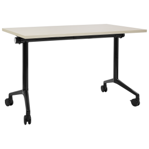 Secretária dobrável cavi 120 cm 60 cm com rodas castanho claro
