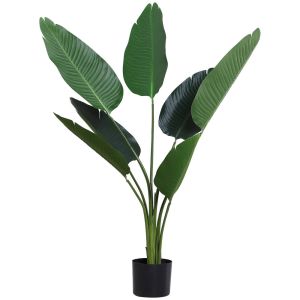 Planta palmeira artificial ø15x120cm pe e cimento color verde Outsunny
