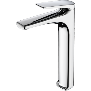 Torneira monocomando para lavabo alta em latão cromado com cartucho cerâmic