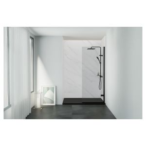 Ondee - kit  paneles murales nicho evena mármol gris 120cm perfil cromado