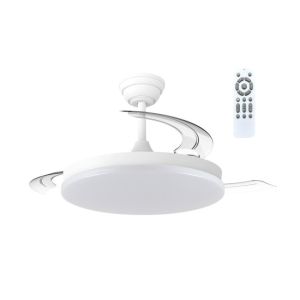 Ventilador de teto retrátil com luz LED azura branco 106 cm