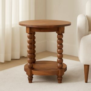 Artisan furniture mesa lateral barley twist redonda com nicho