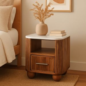 Mesa de cabeceira beaumont com mármore