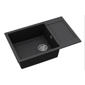 Pia - granito preto - 1 cubo - 1 escorredor - dimensões 780x500x200mm