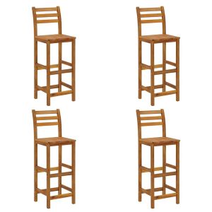 vidaXL taburetes de cocina 4 unidades madera maciza de acacia