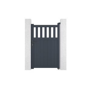 Portão de alumínio santis 1m a.160cm cinza + 2 postes h.190cm 15x15