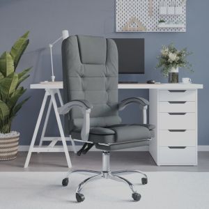 Cadeira massagens escritório reclinável tecido cinzento-escuro wf613935