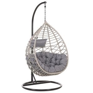 Cadeira suspensa com suporte arsita rattan sintético cinzento