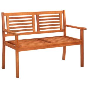 vidaXL banco de jardín de 2 plazas madera maciza eucalipto 120 cm