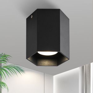 Nettlfe luminária de teto gu10 preto 10.3x11