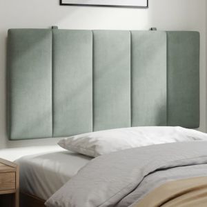 Almofadão de cabeceira 100 cm veludo cinzento-claro ptob6860