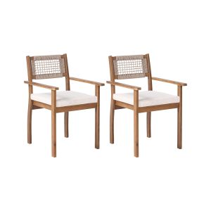 Conjunto de 2 cadeiras de jardim sumirago madeira de acácia castanho claro