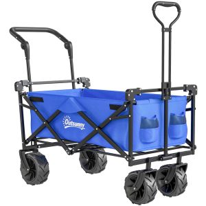 Carrinho de transporte 117x55x98 cm tecido oxford, aço e abs color azul