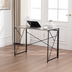 Mesa de escritório dobrável compacta mdf natural 75x99x50cm