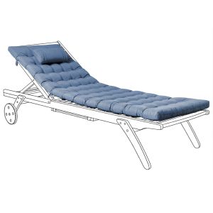 Almofada para espreguiçadeira cesana premium 192 x 56 cm azul