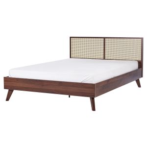 Cama rattan monpazier 160 x 200 cm castanho escuro