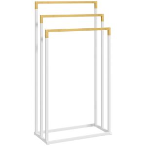 Toalheiro de pé 45x22,5x86 cm aço bicolor kleankin, casa - casa de banho