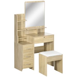 Toucador 80x38x143 cm color marrón Homcom, casa - quarto