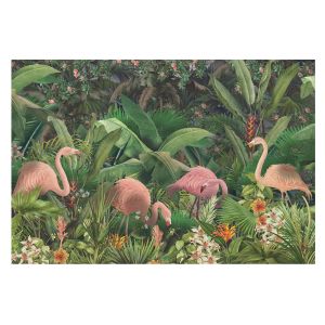 Papel de parede tnt 312x219 flamingos cor-de-rosa tulup