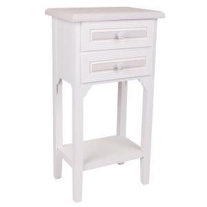 Mesa telefônica de madeira branca 37x26,5x69,5