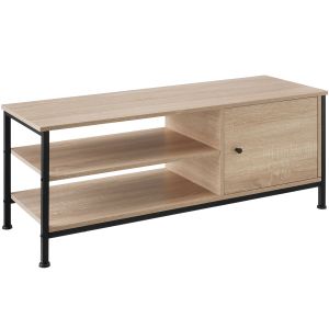 Mueble bajo tv 110x40x45,5cm, madeira industrial clara, roble sonoma
