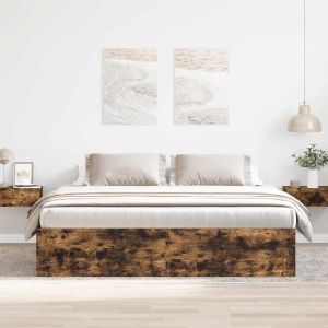 vidaXL estructura de cama roble ahumado 180x200 cm