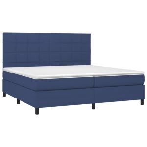 vidaXL cama box spring con colchón tela azul 200x200 cm