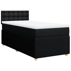 vidaXL cama box spring con colchón tela negro 90x190 cm