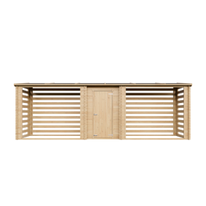 Timbela m206 leñero de madera con trastero 6,18 m2