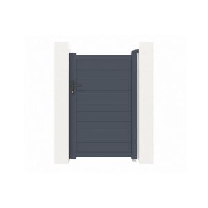 Portão ajustável eiger h.160cm em alumínio cinza, 1m de largura