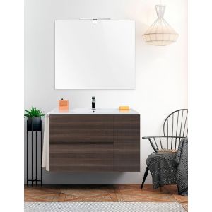 Móvel de banho itaca com lavatório e espelho fresno tea 80x40cm