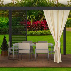 Cortinas para exteriores, cortinas de varanda, 1x155x240cm bege