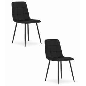 Valora cadeiras pyra veludo preto modernas x2
