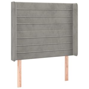 vidaXL cabecero con orejas de terciopelo gris claro 93x16x118/128 cm