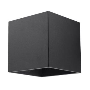 Lámpara de pared quad 1 negro aluminio 10x10x12cm