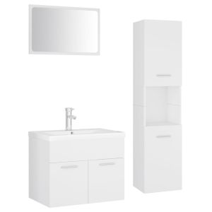 Conjunto de móveis de casa de banho contraplacado branco